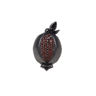 Lucky Charm 2024 Pendant Pomegranate With Fuschia Zircons Brass KM00177