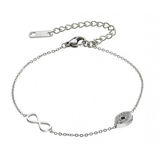 Women's Bracelet Chain Eye-Crystals-Infinity Steel N-00838 Artcollection