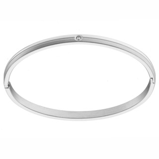 Women;s Bangle Oval Stripe  Glossy Bracelet Steel 316L N-01000 Artcollection
