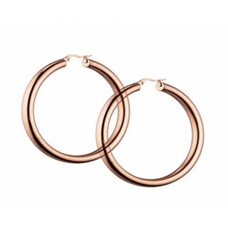 Women's Hoop Earring Steel 316L Pink Gold IP N-02022R Artcollection