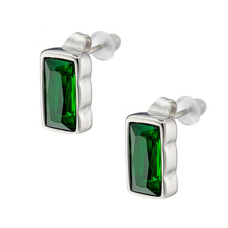 Women's Earrings Green Crystal Steel 316L N-02206  Artcollection