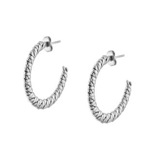 Women's Twisted Hoop Earrings Surgical Steel 316L N-02236 Artcollection