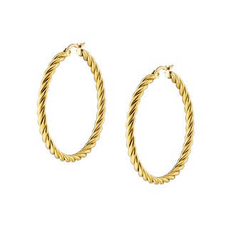Women's Twisted Hoop Earrings Surgical Steel 316L N-02240 Artcollection