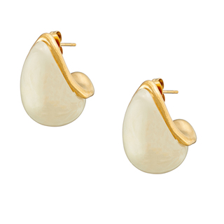Women's  Earrings Teardrop With Colored Stone Steel Gold IP N-02360 Artcollection