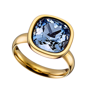 Γυναικείο Δαχτυλίδι Γαλάζιο-Aqua Κρύσταλλο Ατσάλι Επίχρυσο N-02445G Art Collection