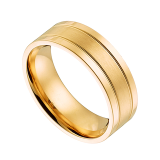 Unisex Ring Steel 316L Gold IP N-02482G Artcollection