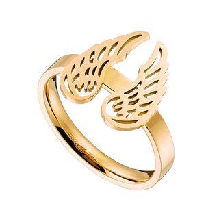 Γυναικείο Δαχτυλίδι Φτερά Αγγέλου Ατσάλι 316L Χρυσό IP N-02486G Artcollection