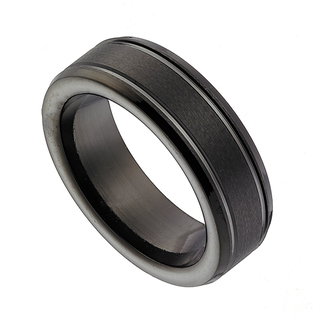 Men's Ring Steel Black IP N-06069 Artcollection