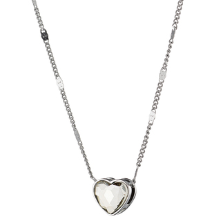 Women's Heart Necklace N-07155 Artcollection Steel 316L-White Crystal