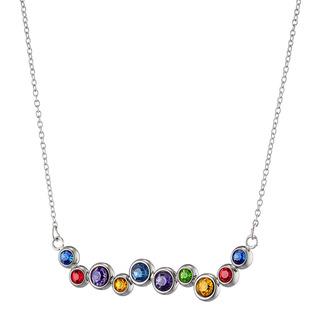 Women's Surgical Steel Necklace Colorful Crystals N-07156 Artcollection
