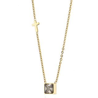 Women's Necklace N-07168 Artcollection Steel 316L-White Zircon