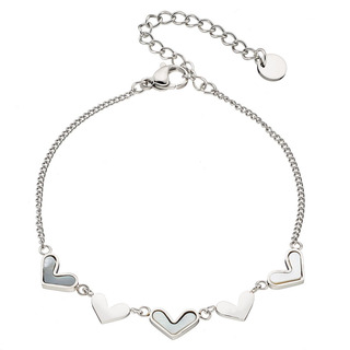 Women's Bracelet Steel Chain Hearts MOP N-00983 Artcollection