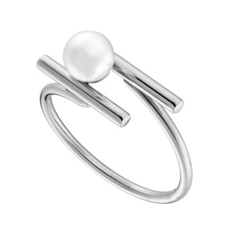 Women's Ring White Pearl And White Zircon Steel 316L N-02515  Artcollection