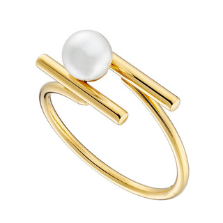 Women's Ring White Pearl And White Zircon Steel 316L N-02515  Artcollection
