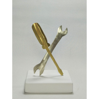 Micro sculpture "Engineer"  Brass-Alpakas NM11114