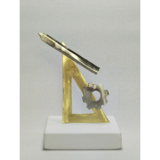 Micro sculpture "Architect Engineer"  Brass-Alpakas NM11117