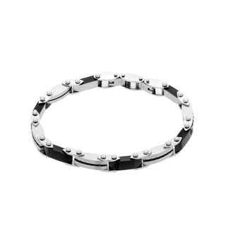 Men's Bracelet QD-BR205 Visetti Steel Black IP-Double Face