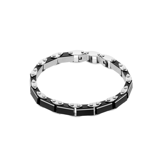 Men's Bracelet QD-BR210 Visetti Steel Black IP-Double Face