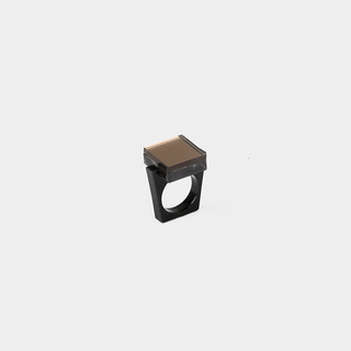 Women's Handmade Square Ring–Plexi Glass IOANNA M RB2M3 Champagne-Black