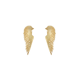 Women's Climber Earrings Wings SC2011G Silver 925 Gold Plated