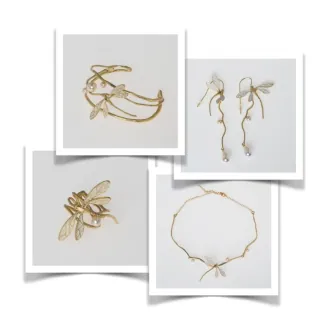 Women's Handmade Earrings Buzz | GS1874 Kalliope Brass-White Enamel And White Pearls