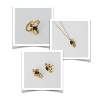 Γυναικείο Χειροποίητο Σετ Snare | Set1877t Kalliope Ορείχαλκος-Μωβ Κρύσταλλο