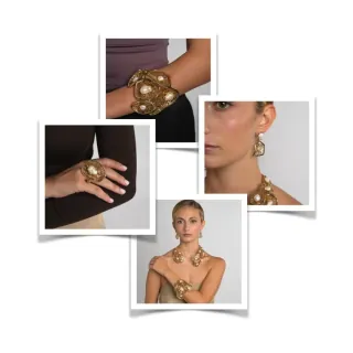 Γυναικείο Χειροποίητο Collar Κολιέ Lore | GK1888 Kalliope Ορείχαλκος-Λευκές Πέρλες Baroque 