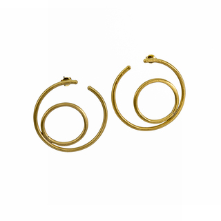 Women's Handmade Hoop Earrings SSK-ROUND-G  EXNOVO Bronze