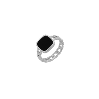 Γυναικείο Δαχτυλίδι Ατσάλι 316L-Μαύρος Όνυχας SU-WRG009SB Visetti