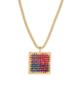 Women's Handmade Impressive Rosette Necklace Tessera Kedima Brass-Thread Blue-Bordeaux 5212018789654 LifeLikes