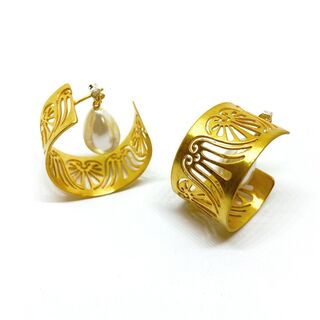 Women's Hoop Earrings Oiantheia Bronze Desperate Design