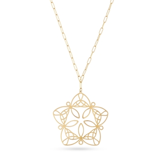 Γυναικείο Μακρύ Κολιέ Λουλούδι Kaleia Windra DCO160D Anartxy Χειρουργικό Ατσάλι 316L-Επιχρύσωση IP