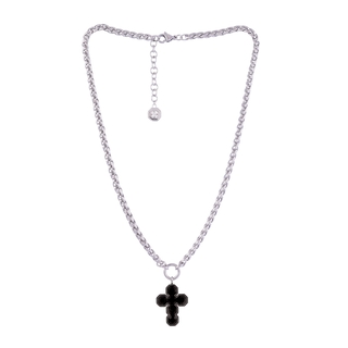 Ανδρικό Κολιέ Σταυρός Savage Collar Ατσάλι 316L-Μαύρος Όνυχας H266N  Anartxy