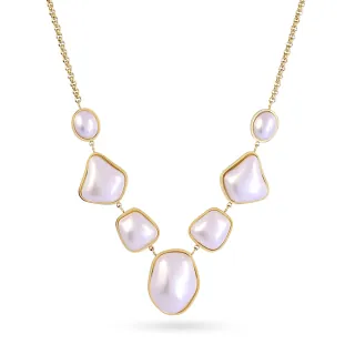 Γυναικείο Κολιέ Whim Orielle DCO133A1 Χειρουργικό Ατσάλι 316L Επιχρύσωση IP-Λευκή Πέρλα Anartxy