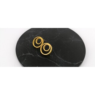 Women's Handmade Small Stud Earrings "Double" ΔΣ38 Art7702 Brass-Silver 925