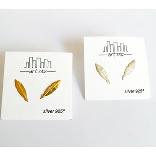 Handmade Earrings Feathers art7702 silver 925 F1