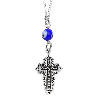 Car Amulet Silver Cross with Eye 109401322