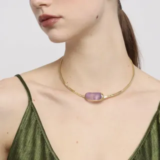 Γυναικείο Χειροποίητο Κοντό Κολιέ Earthpulse | GK1827 Kalliope Ορείχαλκος-Μαύρη Χυτευμένη Ρητίνη