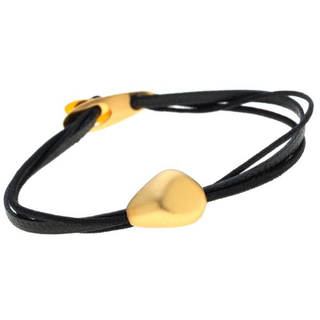 Γυναικείο Βραχιόλι Με Οβάλ Στοιχείο Από Ασήμι 925ο-Με Επιχρύσωση IP Και Με Σχοινάκι 12711 Arteon