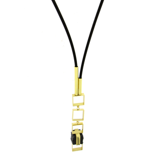 Women's Handmade Long Necklace Magma | GK1534 Kalliope Brass-Cast Resin