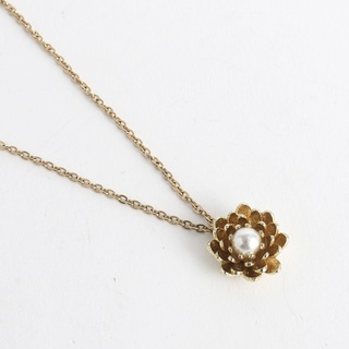 Women's Handmade Necklace With Petals | GK1623a-101-364 Kalliope Brass Pearl