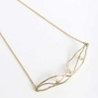 Women's Handmade Necklace Lumina | GK1627a-1 01-364 Kalliope Brass Pearl