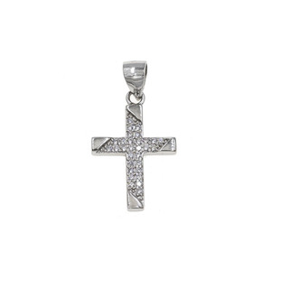 Women's Cross Pendant Silver 925 With White Zircons 105101872.700