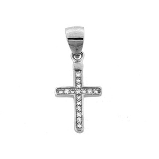 Women's Cross Pendant Silver 925 With White Zircons 105102673