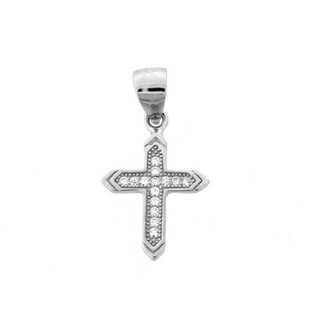 Women's Cross Pendant Silver 925 With White Zircons 105101919