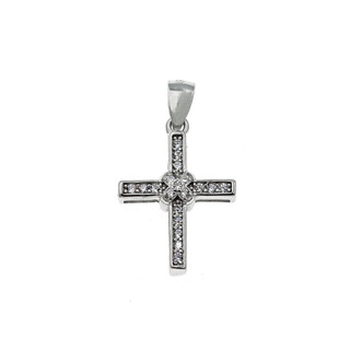 Women's Cross Pendant Silver 925 With White Zircons 105100882