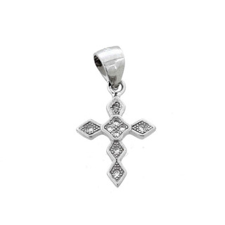 Women's Cross Pendant Silver 925 With White Zircons 105103230