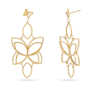 Women's Long Butterfly Earrings Kaleia Lira CPE312D Anartxy 316L Steel-IP Gold Plating