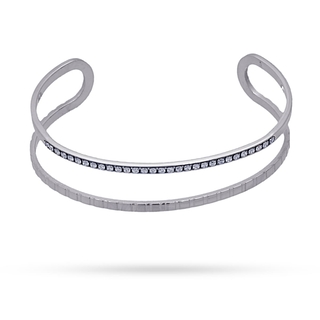 Women's Cuff Bracelet Jupiter BPU914PL Anartxy 316L Steel And White Zircons
