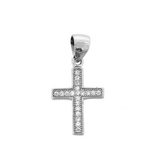 Women's Cross Pendant Silver 925 With White Zircons 105102710